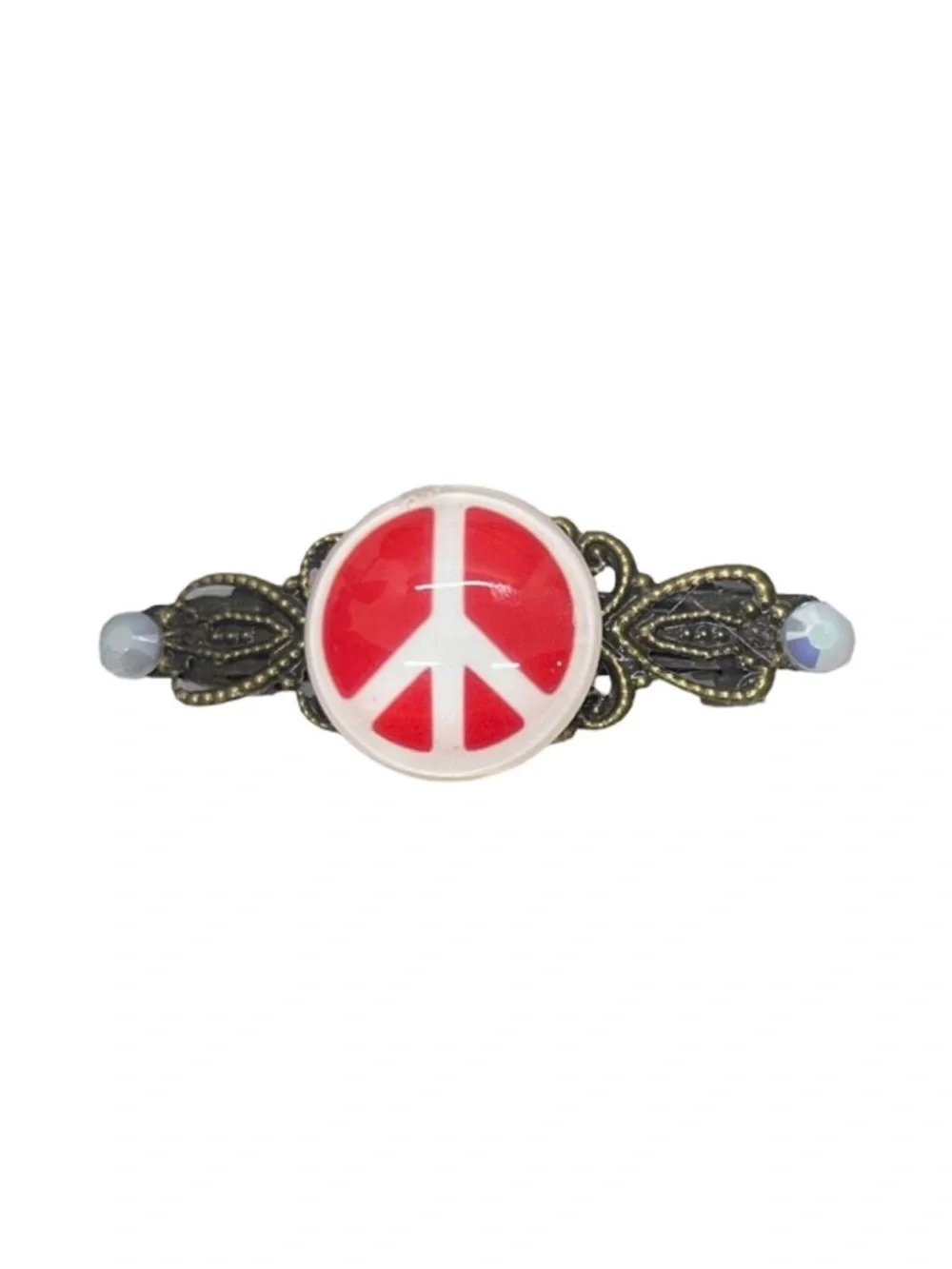 Red Peace Sign Decorative Hair Clip FINAL PRICE DROP